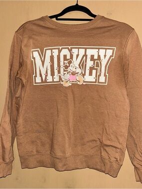 Disney Mickey Sweatshirt - Brown with White and Pink Accent